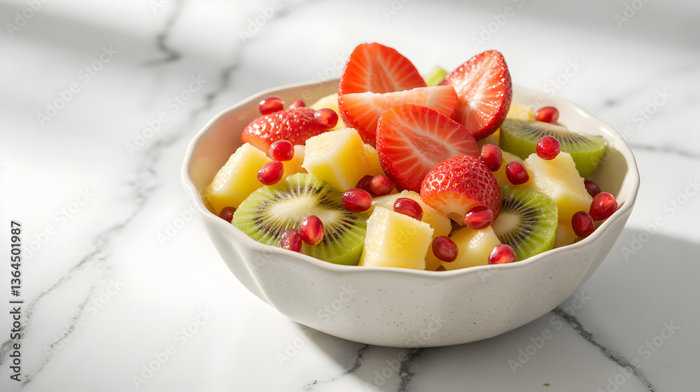 Vibrant Fresh Fruit Salad with Strawberries Kiwi Pineapple and Pomegranate Vibrant Fresh Fruit Salad with Strawberries Kiwi Pineapple and Pomegranate