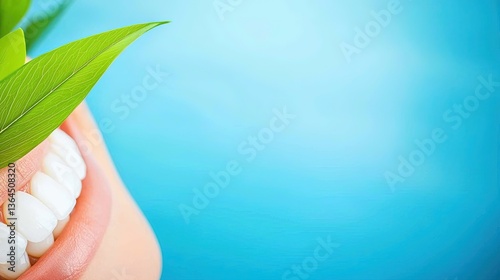 Healthy Smile with Leaves photo