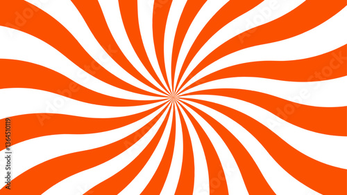 Abstract background with Classic vintage sun rays swirling pattern background. Vintage beam sunburst texture. Burst sunrise sunbeam element spiral striped sunray template. Orange and white twisted 
