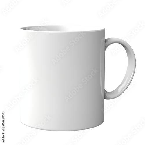 Empty blank white ceramic mug isolated on transparent background. Generative ai