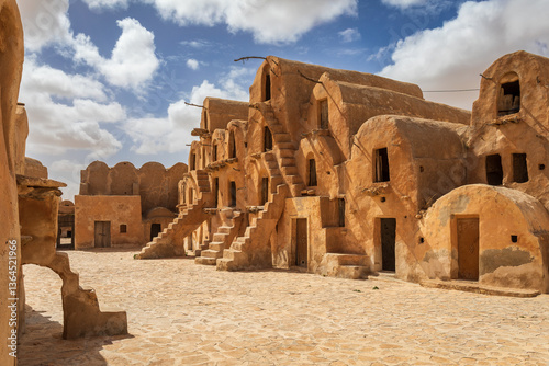 View to the old ksar called Ksar Ouled Soltane