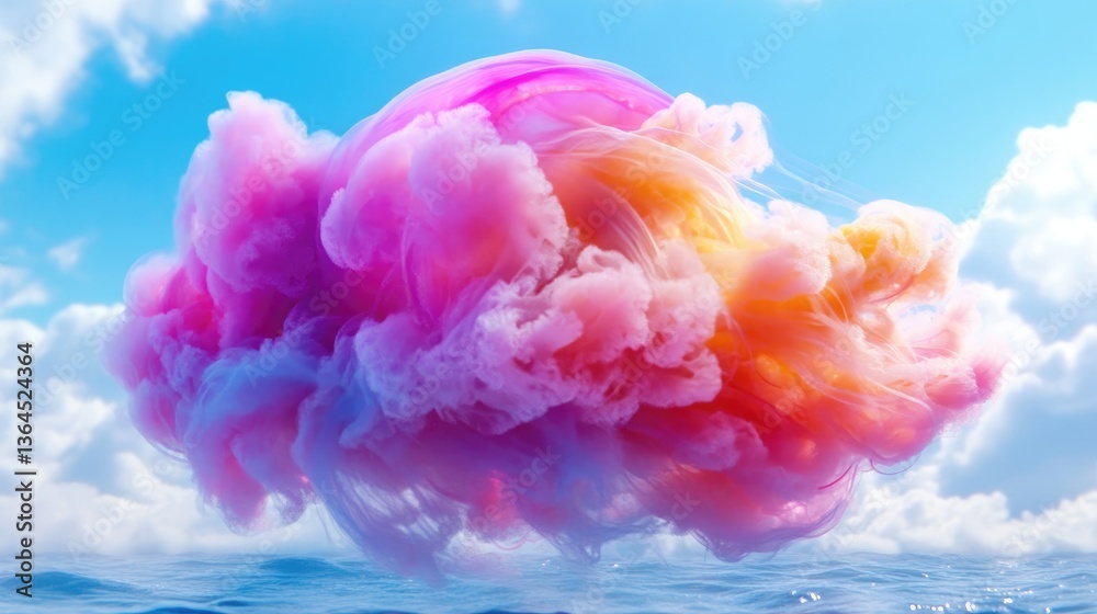 Fototapeta premium Colorful Cloud Over Water