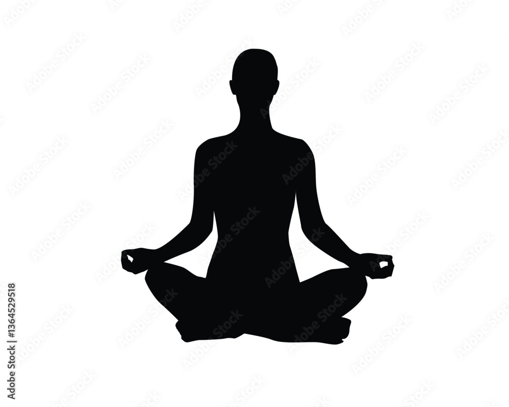 Silhouettes of woman doing exercise fitness gym meditation yoga poses stretch exercise. Flat vector illustration isolated on white background Silhouettes of woman doing exercise fitness gym meditation yoga poses stretch exercise. Flat vector illustration isolated on white background
