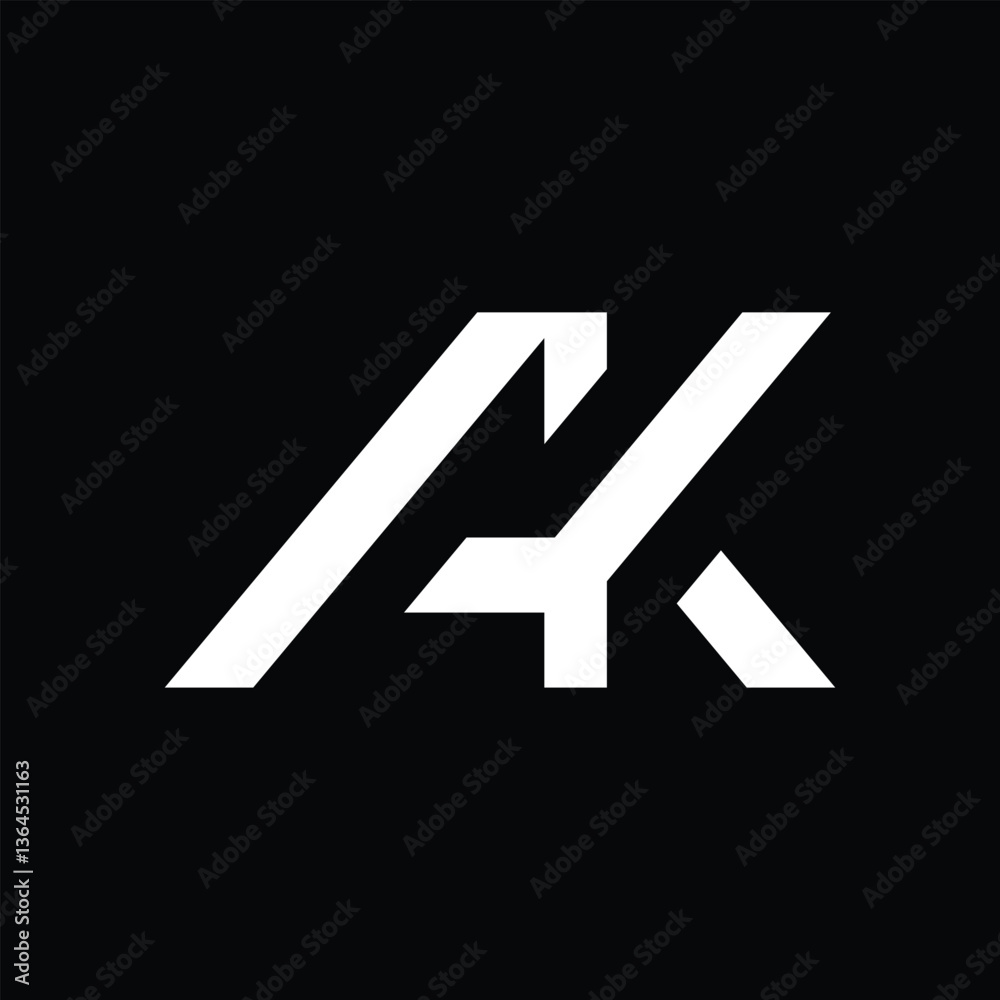 Initial letter AK minimalist and modern logo design Vector Initial letter AK minimalist and modern logo design Vector