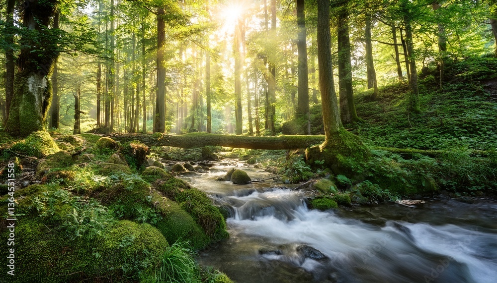 Obraz premium stream in the forest