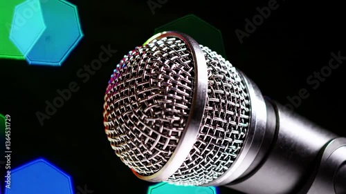 The Microphone with Colorful Background