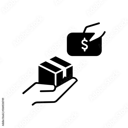 Conceptual flat design icon of cash on delivery
