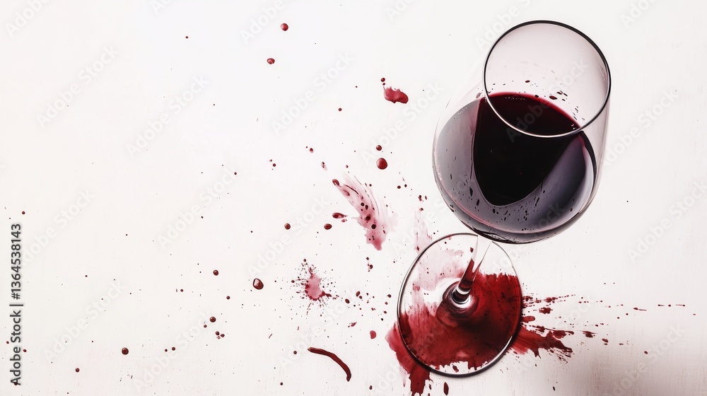 Fototapeta premium Wine stain. Isolated on white. Vector illustration.