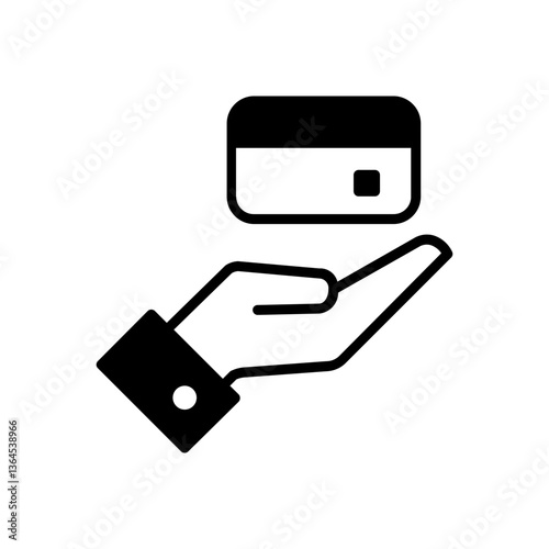 Hand with credit card purchase icon for apps and websites
