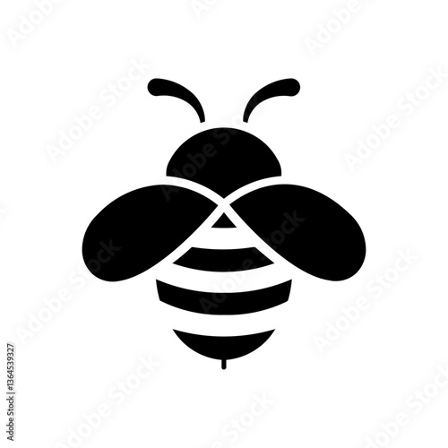 Flying bee icon isolated on blank background. editable color