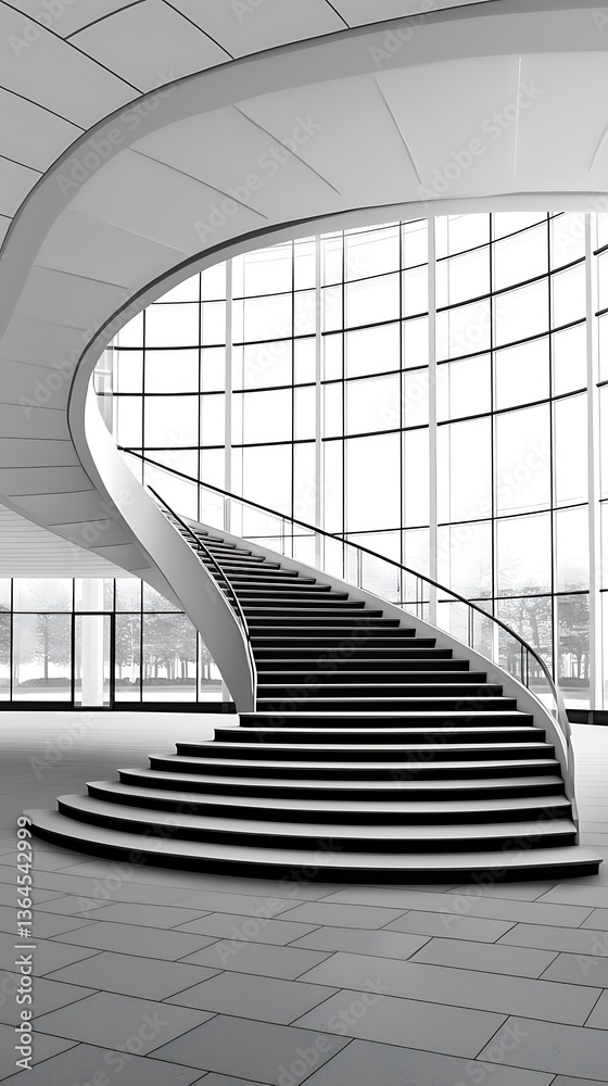 Fototapeta premium Modern Spiral Staircase Interior.