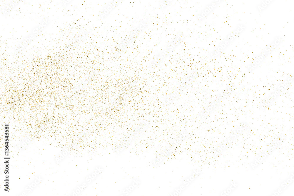 Gold texture pattern on transparent background. Old paper surface. Light golden confetti. Yellow Illustration backdrop. PNG design element.