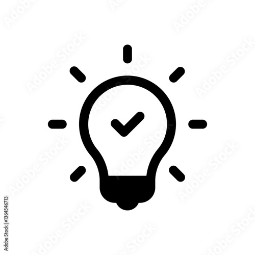 black bulb with checkmark like quick tip icon
