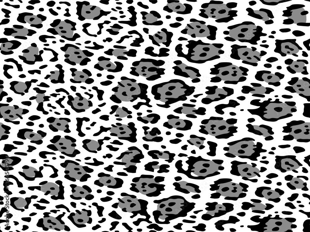 Fototapeta premium texture repeating seamless pattern snow leopard jaguar leopard black and white print