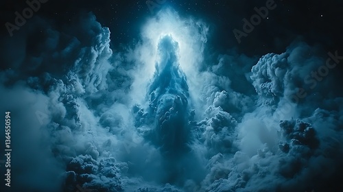 Wallpaper Mural Majestic Mountain Peak in Cloudscape Torontodigital.ca