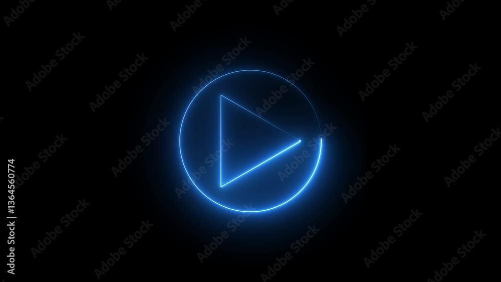 Neon Play button icon. Animation of glowing neon sign Video, audio neon plays button . Bright neon play button animated blinking icon Neon Play button icon. Animation of glowing neon sign Video, audio neon plays button . Bright neon play button animated blinking icon
