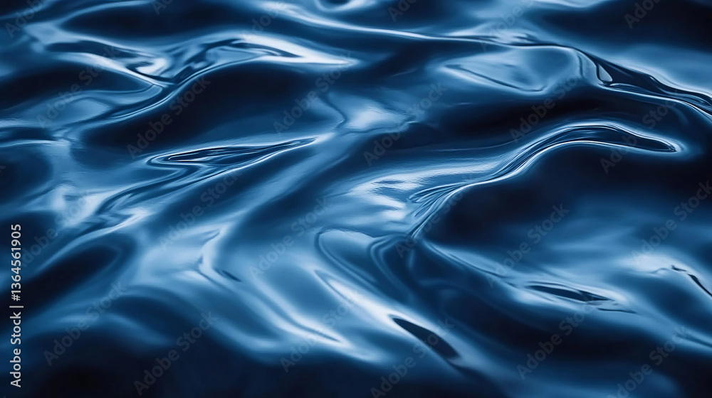 Obraz premium Calm blue water surface reflecting light with gentle waves, creating a serene atmosphere