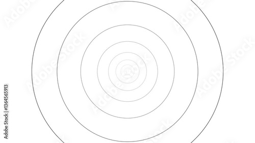Black circle line background animation enlarges and disappears. repeats from small to large