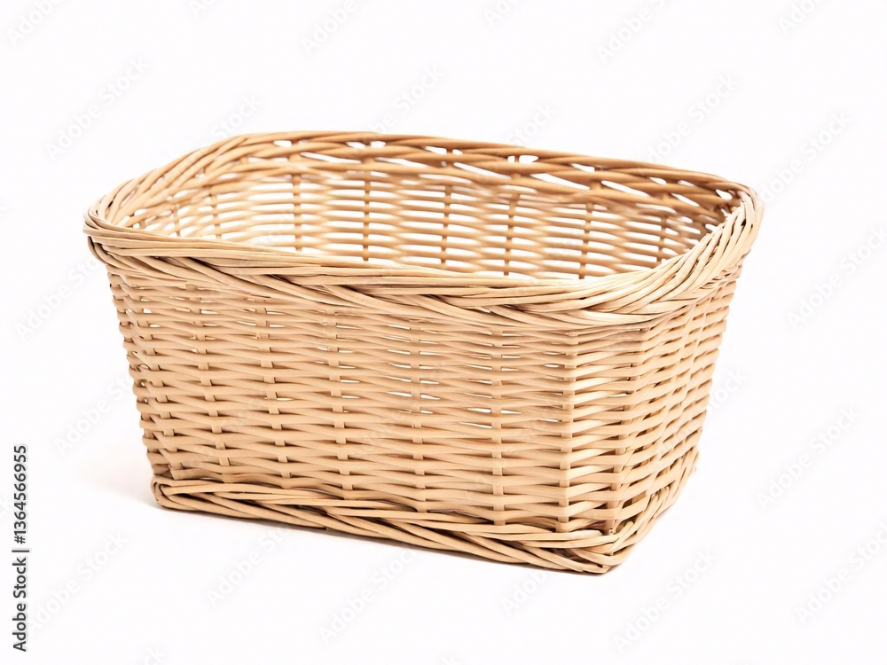 Fototapeta premium wicker basket isolated on white background