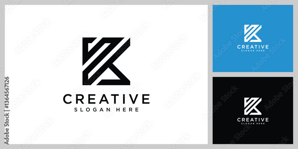 initial letter k logo vector design line style initial letter k logo vector design line style