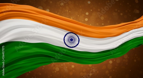 Artistic Indian Flag Background with Flowing Vibrant Colors