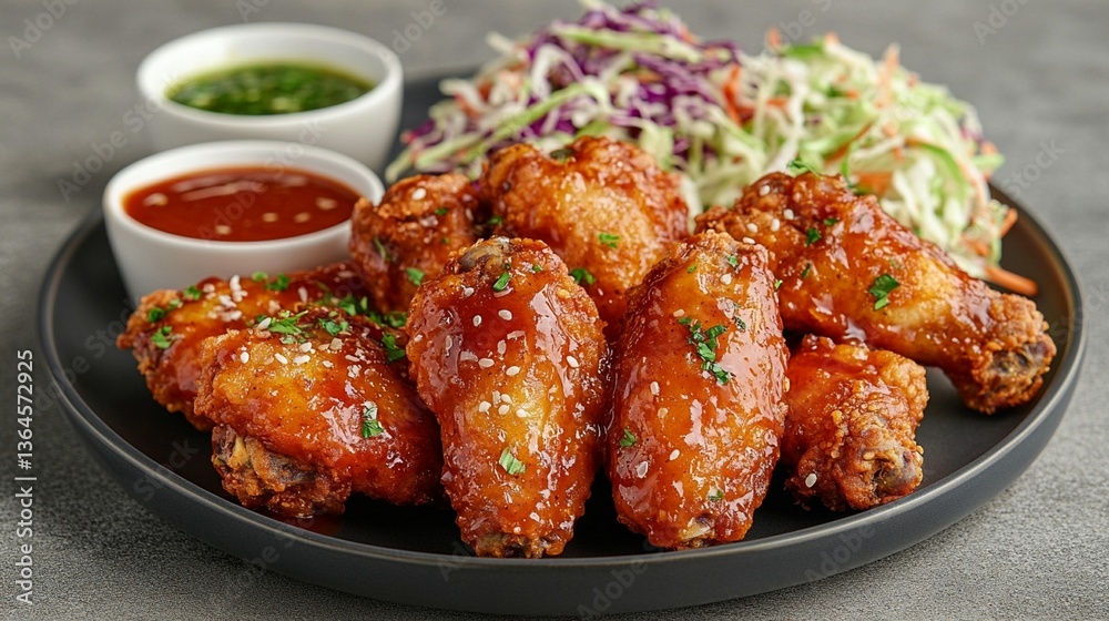 Crispy Chicken Wings with Dipping Sauces Crispy Chicken Wings with Dipping Sauces