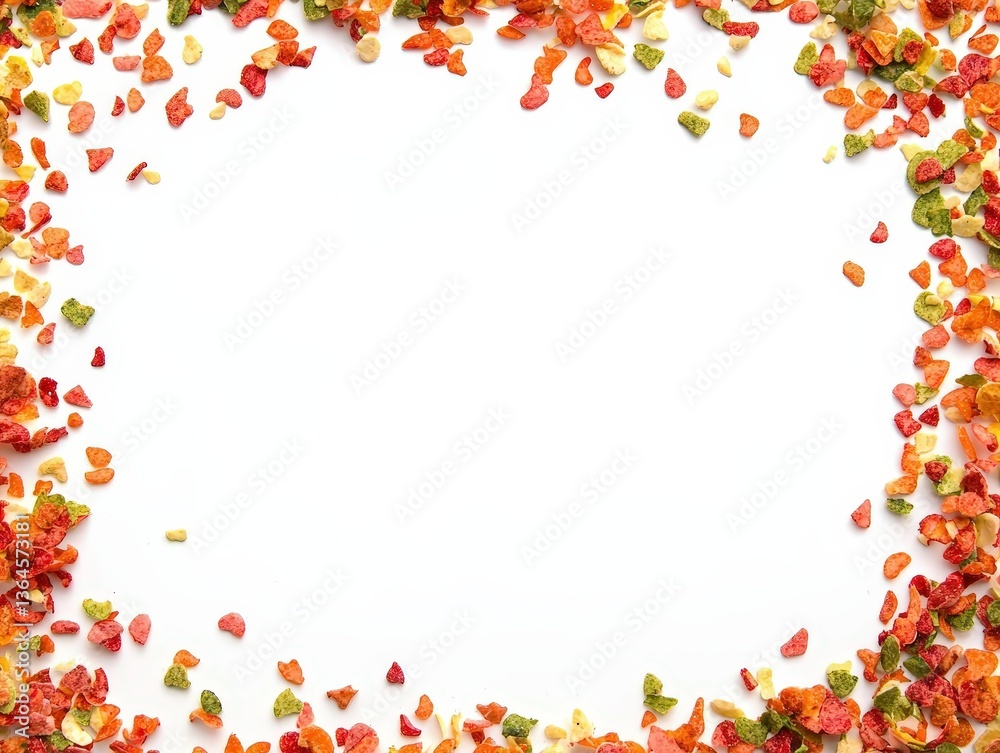 Obraz premium Confetti border frame framing element on white background