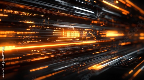 Abstract Futuristic Digital Data Stream