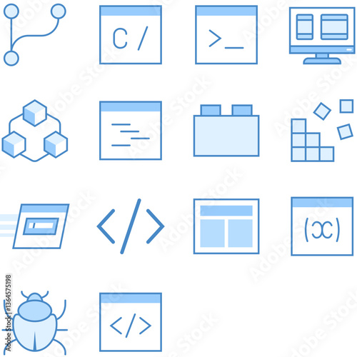 Set of Coding icons	
