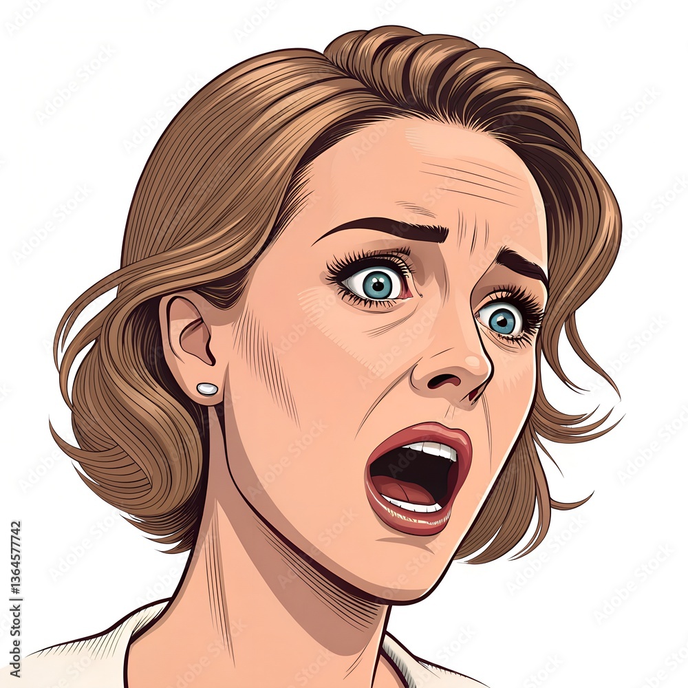 Frightened Woman's Face Frightened Woman's Face