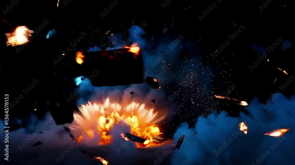 Realistic Cinematic Explosion Effect | Fiery Blast with Smoke, Sparks ...