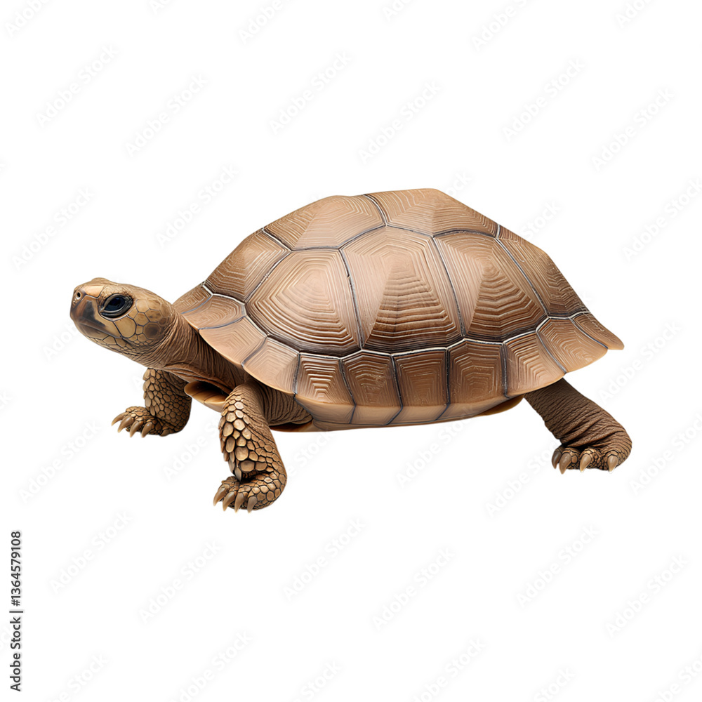 Obraz premium turtle walking slowly, showcasing its unique shell and texture, evokes sense of calmness