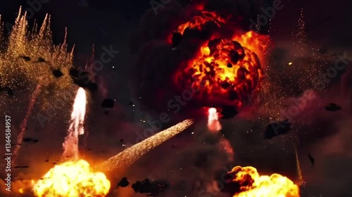 Realistic Cinematic Explosion Effect | Fiery Blast with Smoke, Sparks, and Debris | VFX Element