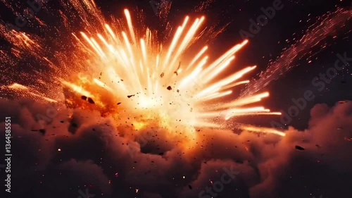 Realistic Cinematic Explosion Effect | Fiery Blast with Smoke, Sparks, and Debris | VFX Element