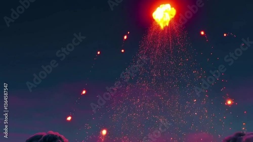 Realistic Cinematic Explosion Effect | Fiery Blast with Smoke, Sparks, and Debris | VFX Element