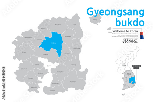 6.Gyeongsangbuk-do, Gyeongsangbuk-do map, Korea, Korea, Korea, city, map,