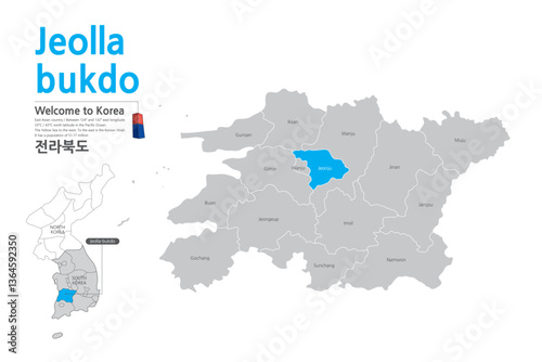 8.Jeollabuk-do, Jeollabuk-do, map, Korea, Korea, Korea, city, map,