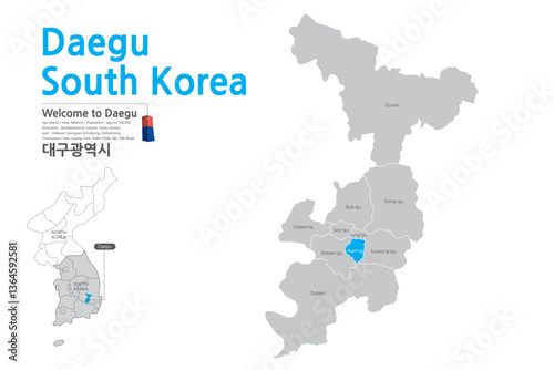 12.Daegu, Korea, Daegu map, Korea, Daegu city, map,