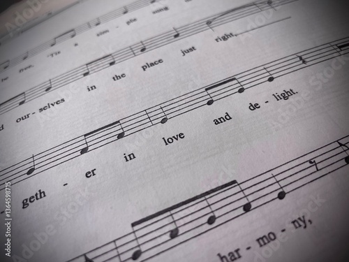 sheet music notes with sweet lyrics about love