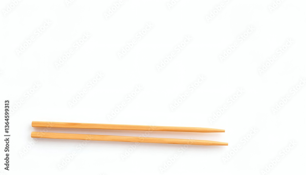 Wooden Chopsticks Isolated on White Background Wooden Chopsticks Isolated on White Background