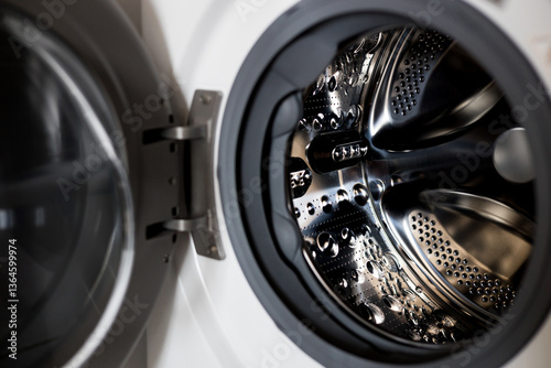 washing machine with open door