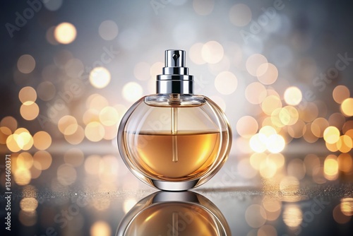 3D Levitating Perfume Bottle Mockup: Elegant Fragrance Photography
