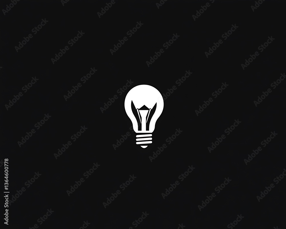 Simple Lightbulb Graphic on Dark Background Simple Lightbulb Graphic on Dark Background