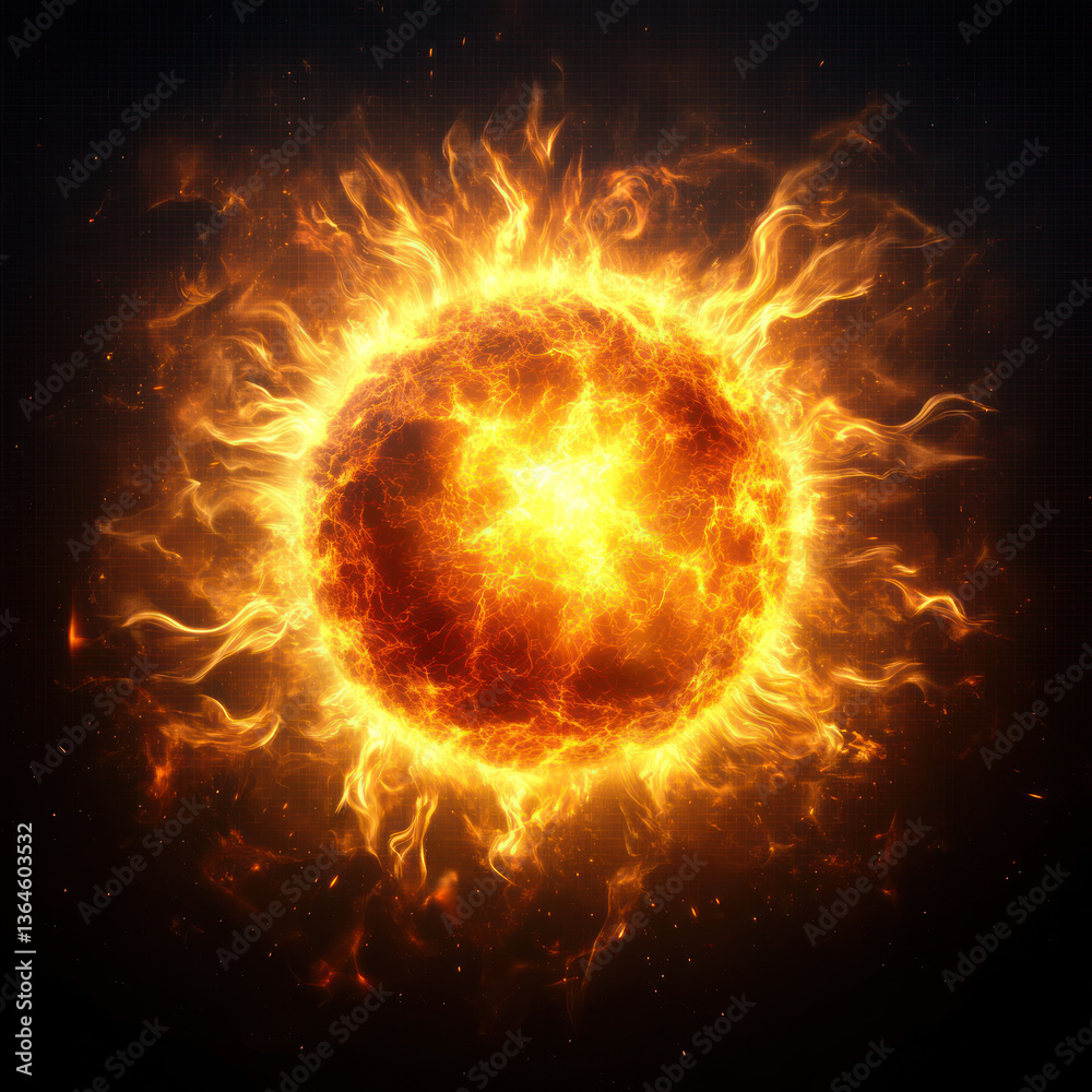 Fototapeta premium fiery explosion on black background
