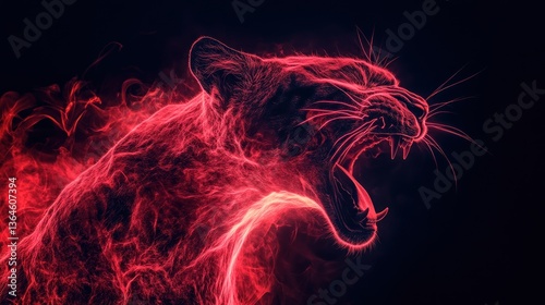 Fiery Cougar: A Digital Masterpiece of Wild Energy