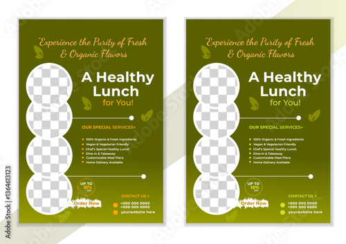 Modern restaurant food menu flyer template layout design for promotional 
