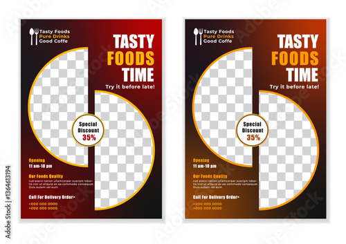 Modern restaurant food menu flyer template layout design for promotional 