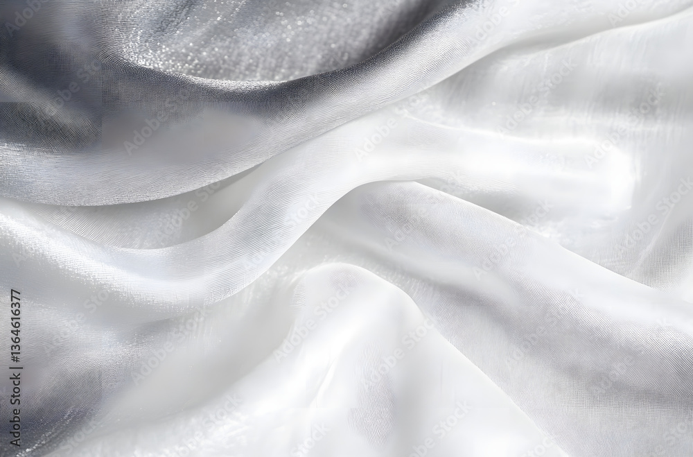 Obraz premium White gray satin texture that is white silver fabric silk background with beautiful soft blur pattern natural.