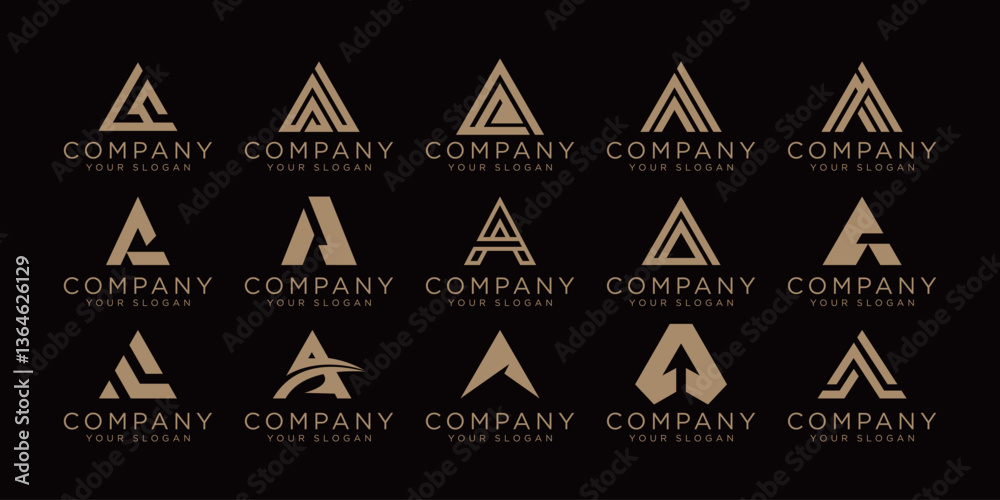 creative letter A icon set. design for business of luxury, elegant, simple. creative letter A icon set. design for business of luxury, elegant, simple.