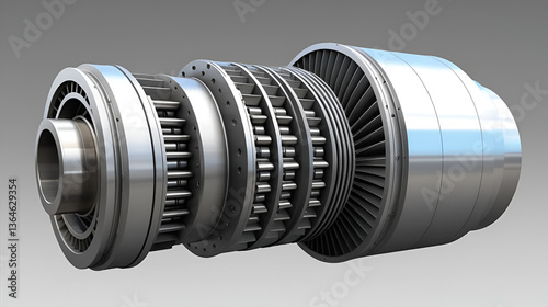 clearance journal bearing turbine 3D illustration